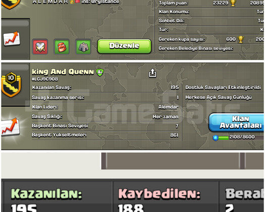 10 LEVELKİNG AND QUENN İSİMLİ HARİKA KLAN