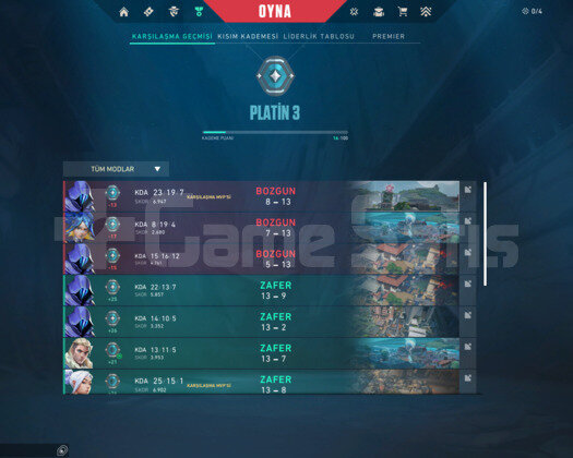 YENİ SEZON PLAT 3 - MAİL DEĞİŞEN - YÜKSEK MMR