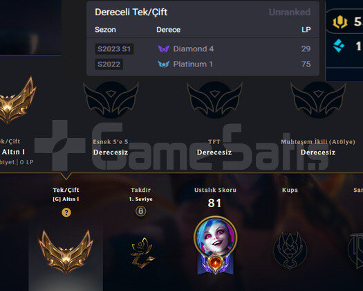 TR TEK MAÇ GOLD1 14K ÖZ 25SKIN 74HERO MAİL DEĞİŞEN