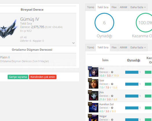 EUW 100WR SİLVER 4 / 2 KOSTÜM