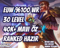 100 WINRATE! EUW 40K+ M. ÖZ VIP 30 LVL UNRANKED