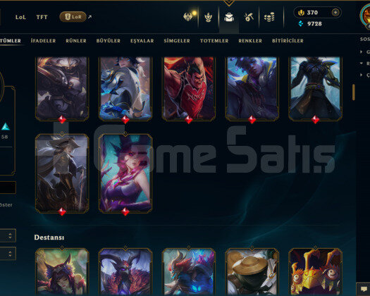 TR / 466 LEVEL / 154 SKİN / 170 HERO +MAİL