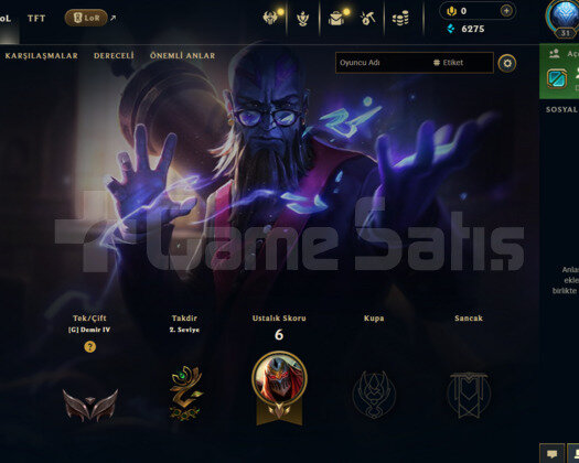 EUW DEMİR 4 / 0LP S11 HESABI