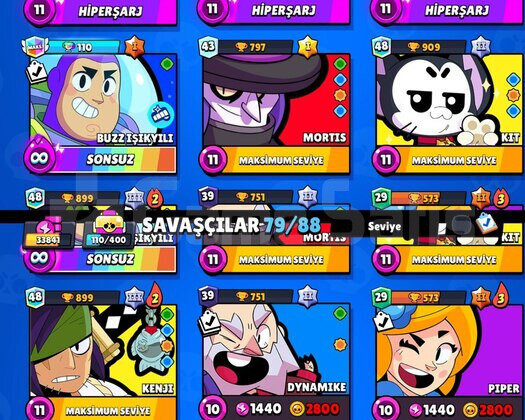 34 BİN KUPA 79 KARAKTER 100 KOSTÜM