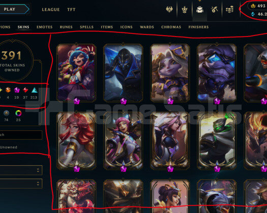 140 LEVEL / 391 SKIN / FULL HERO / +MAIL /+TELEFON