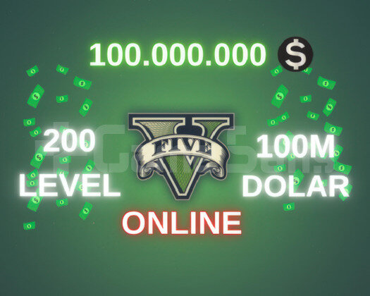 GTA Online 100M DOLAR +200 LVL Full Unlock+ bonus