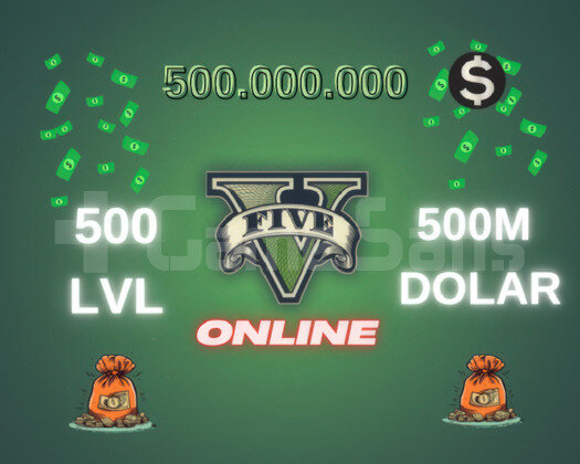 GTA Online 500M DOLAR +500 LVL Full Unlock+ bonus