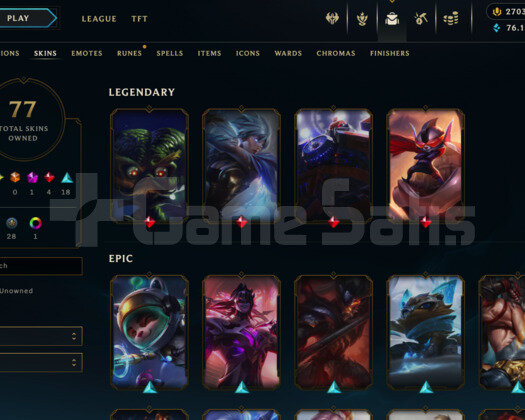 TR / 2700 RP / 137 LEVEL / 77 SKIN / +EMAIL