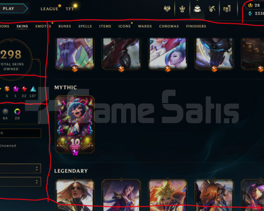 522 LEVEL / 298 SKIN / FULL HERO / +MAIL