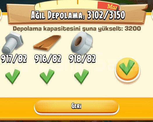 61 LVL 3150 AGİL 3100 AMBAR DEPOLU İÇİ AGİL DOLU