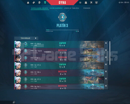 TR - MAİL DEĞİŞEN - PLATİN 3 - ULTRA YÜKSEK MMR