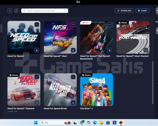 ea nfs ve batlefield hesabı