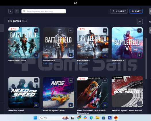 ea nfs ve batlefield hesabı