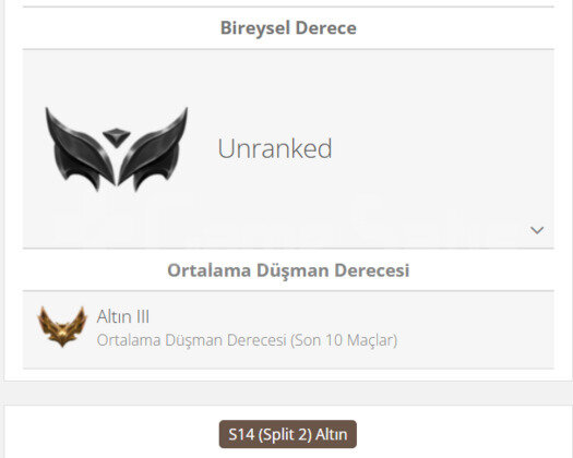 DERECELİ HAZIR / GEÇEN SEZON GOLD / TR