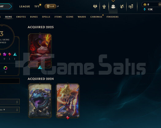 TR Unranked | 3 Kostüm - 13K Mö | LoL Hesap