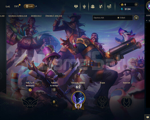 TR Unranked | 6 Kostüm - 27 Hero | LoL Hesap