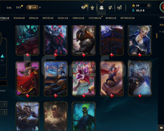 TR / 358 LEVEL / 240 SKİN / FUL HERO +MAİL +85K ÖZ