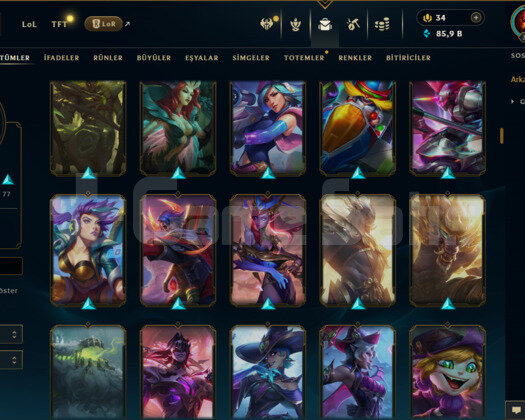TR / 358 LEVEL / 240 SKİN / FUL HERO +MAİL +85K ÖZ