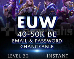 EUW RANKED HAZIR YÜKSEK MMR 8 WİN 40-50K MAVİ ÖZ