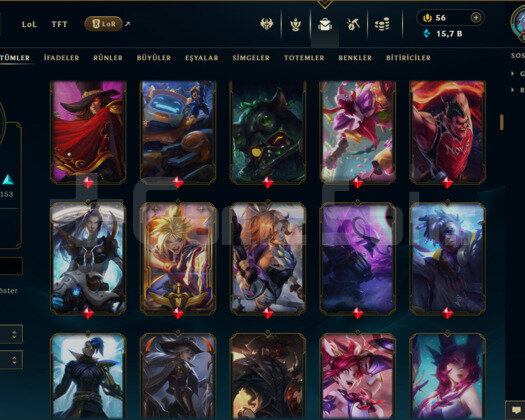 EUW / 561 LEVEL / 325 SKİN / 166 HERO +MAİL