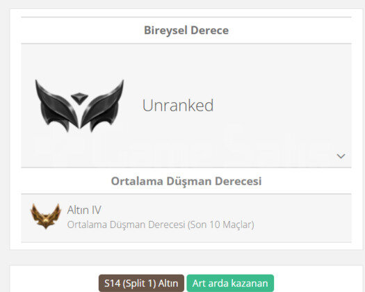 DERECELİ HAZIR / GEÇEN SEZON GOLD / WEST