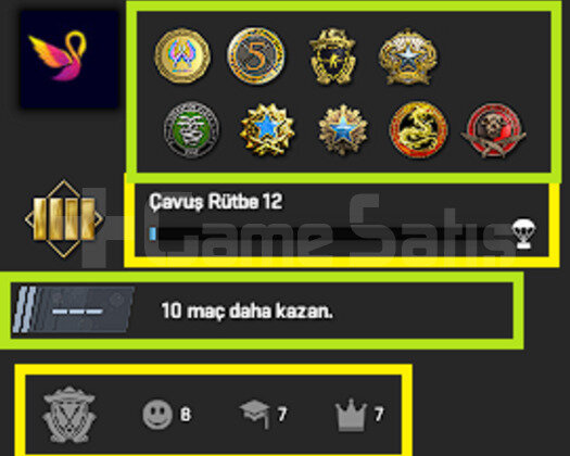 50K OYUN + 11 MADALYA 592 WİN 1304 SAAT SEÇKİN