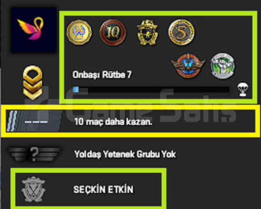 ÖZEL ! 6 MADALYA 35 WİN 193 SAAT SEÇKİN HESAP