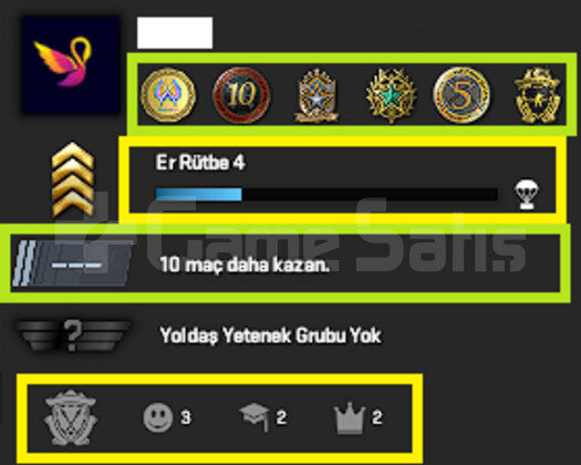 10K OYUN + 7 MADALYA 413 WİN 1197 SAAT SEÇKİN