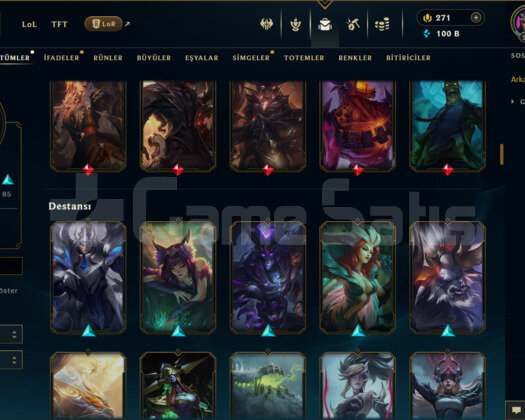 EUW / 283 LEVEL / 174 SKİN / FUL HERO+MAİL+100K ÖZ