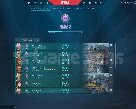 Dia2 SKİNSİZ YÜKSEK MMR HESAP