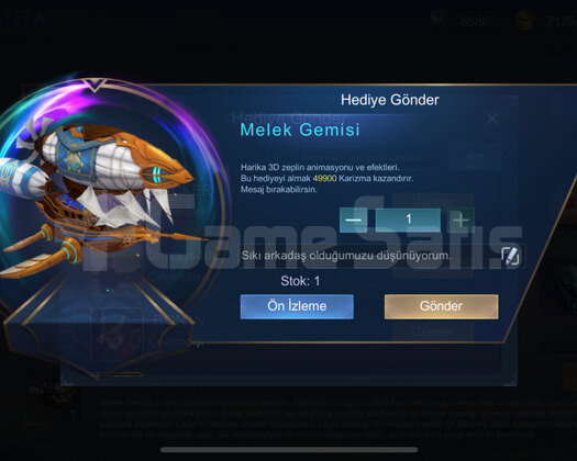 Melek Gemisi 49900 Karizma Puanı