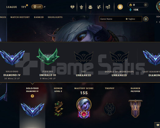 EUW DİA 4 ADC HESAP 16 WİN