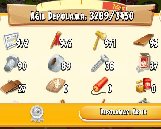 61 LVL 3400 AGİL 1800 AMBAR İÇİ ARAZI DOLU OYUN