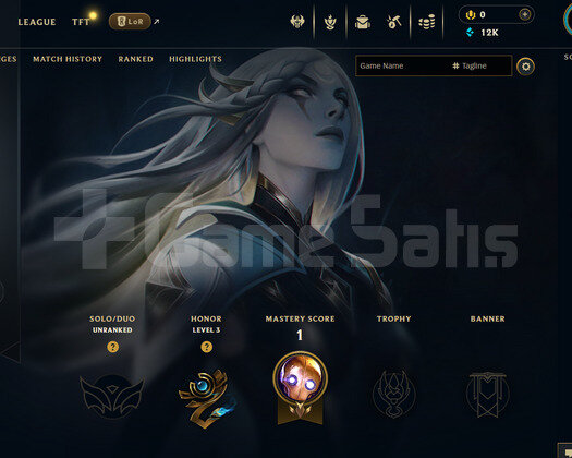 EUW Unranked | 1 Kostüm - 12K Mö | LoL Hesap