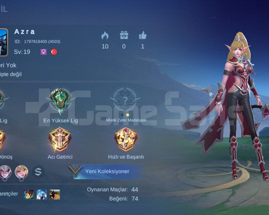 Mlbb 20 Kahramanlı 10/10 Epik Hesap