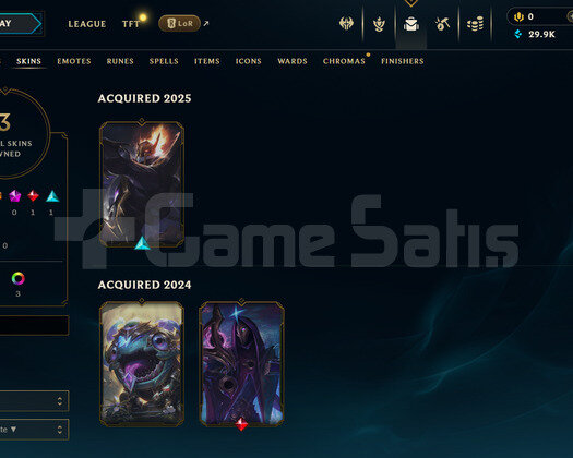 EUW Unranked | 3 Kostüm - 29K Mö | LoL Hesap