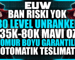 EUW BAN RİSKSİZ UNRANKED 30-80K MAVİÖZ