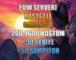 EUW 200-850 SKİN GARANTİLİ LOL RANDOM HESAP