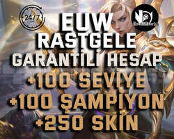 EUW 250 SKİN GARANTİLİ LOL RANDOM HESAP