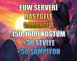 EUW 150-850 SKİN GARANTİLİ LOL RANDOM HESAP