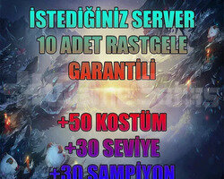 İSTEDİĞİNİZ SUNUCU 10 ADET +50 KOSTÜM RANDOM