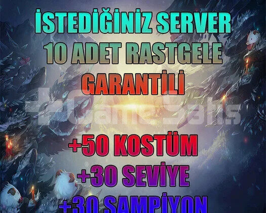 İSTEDİĞİNİZ SUNUCU 10 ADET +50 KOSTÜM RANDOM