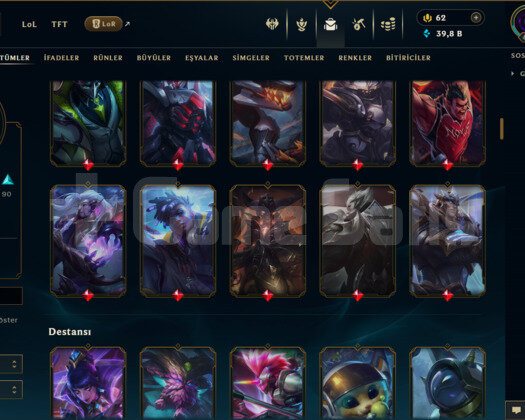 EUW / 406 LEVEL / 166 SKİN / 129 HERO +MAİL