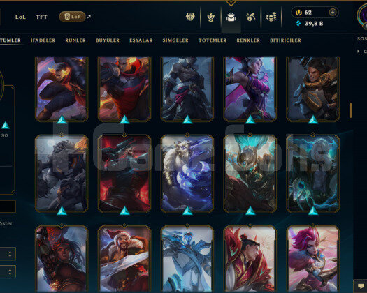 EUW / 406 LEVEL / 166 SKİN / 129 HERO +MAİL