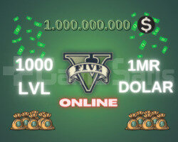GTA Online 1MR DOLAR + 1000LVL Full Unlock+ bonus