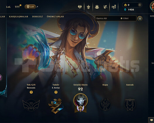EUW Geçen Sezon Plat | 4 Kostüm - 36 Hero | LoL