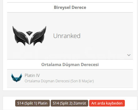 GEÇEN SEZON ZÜMRÜT / DERECELİ HAZIR / EUW
