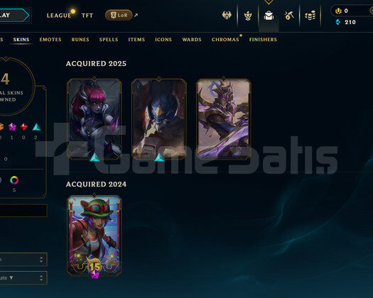 EUW Geçen Sezon Zümrüt | 4 Kostüm - 33 Hero | LoL