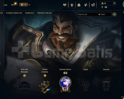 TR Unranked | 5 Kostüm - 41 Hero | LoL Hesap