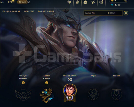 GEÇEN SEZON GOLD / DERECELİ HAZIR / EUW
